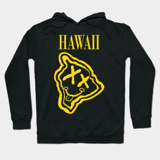 Grunge Heads Hawaii Happy Smiling 90's style Grunge Face X eyes Hoodie